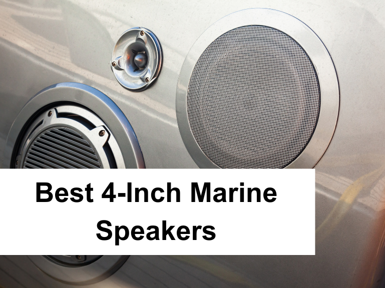 Marine round speakers with metal silver grill on top